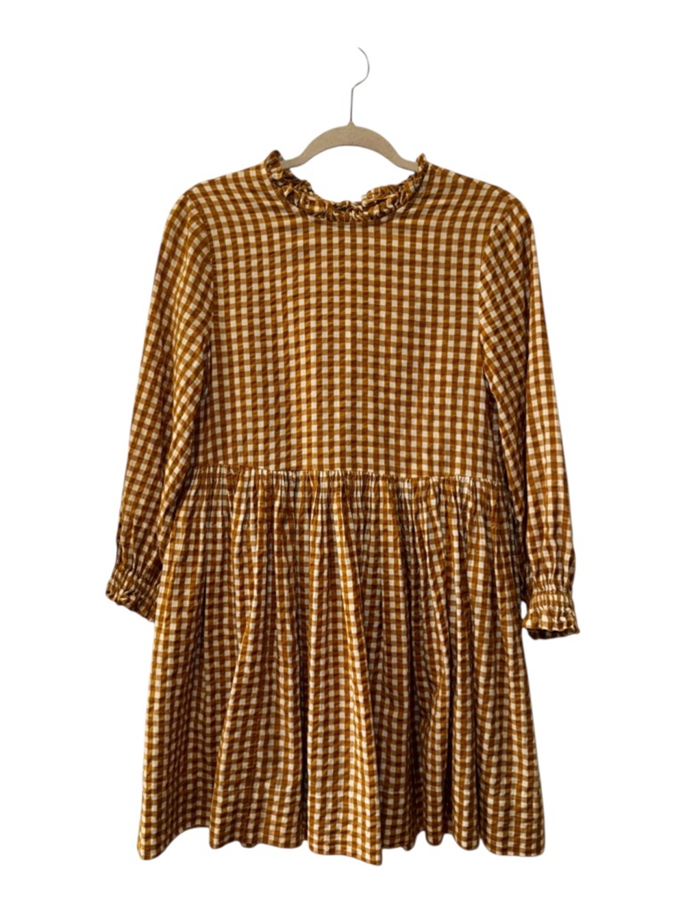 Free People Gingham Living For This Tunic Prairie Babydoll Mini Dress XS - Picture 5 of 12